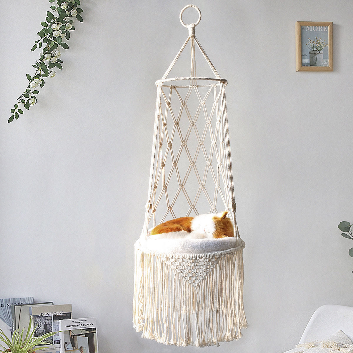 ✨ Lit Suspendu en Macramé pour Chat – Élégant & Confortable✨