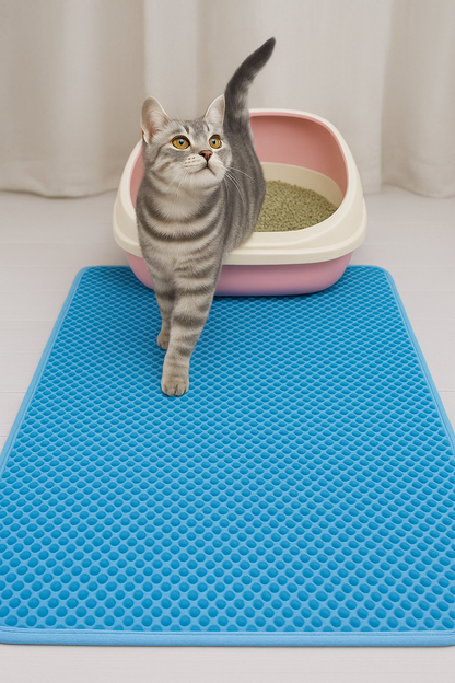 Tapis de Litière pour Chat en Nid d’Abeille – Imperméable, Anti-Urine et Récupérateur de Sable