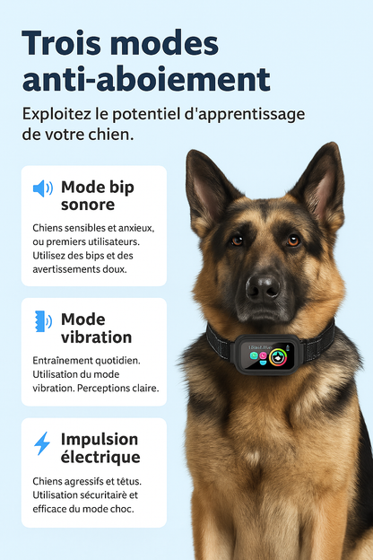 ✨ Collier Anti-Aboiement Intelligent & Rechargeable – Pour Chiens de Toutes Tailles ✨