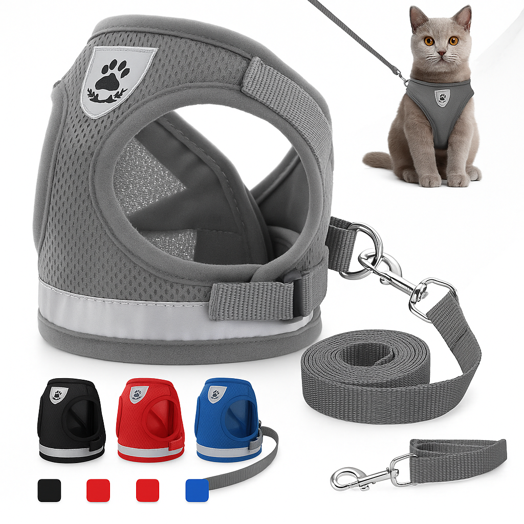 ✨ Harnais Respirant et Réfléchissant – Confort & Sécurité pour Chats et Petits Chiens ✨