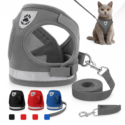 ✨ Harnais Respirant et Réfléchissant – Confort & Sécurité pour Chats et Petits Chiens ✨