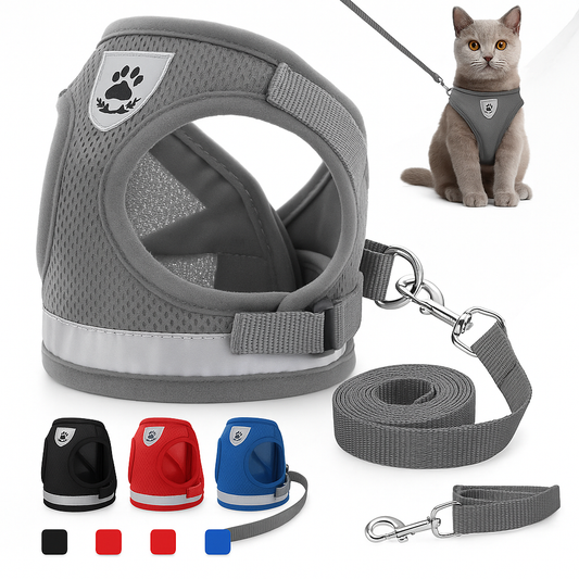 ✨ Harnais Respirant et Réfléchissant – Confort & Sécurité pour Chats et Petits Chiens ✨