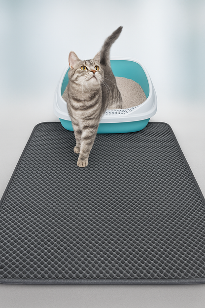 Tapis de Litière pour Chat en Nid d’Abeille – Imperméable, Anti-Urine et Récupérateur de Sable