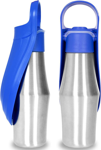 ✨Bouteille en Acier Inoxydable avec Bol Intégré – Hydratez Votre Chien Partout !✨