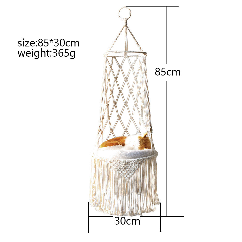 ✨ Lit Suspendu en Macramé pour Chat – Élégant & Confortable✨